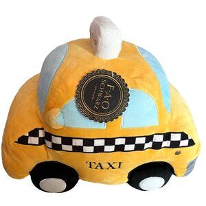 FAO Schwarz NYC Taxi Yellow Cab Plush New York Fifth Ave Large Pillow